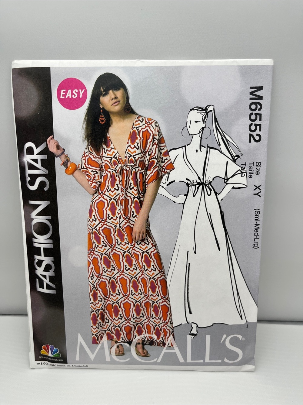 Fashion Star Orange Geometric Tie-Waist Maxi Dress - McCall's Pattern